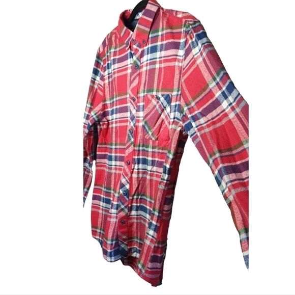 MG BLACK LABEL Plaid Button down Shirt Red Men's Size L - Picture 4 of 8